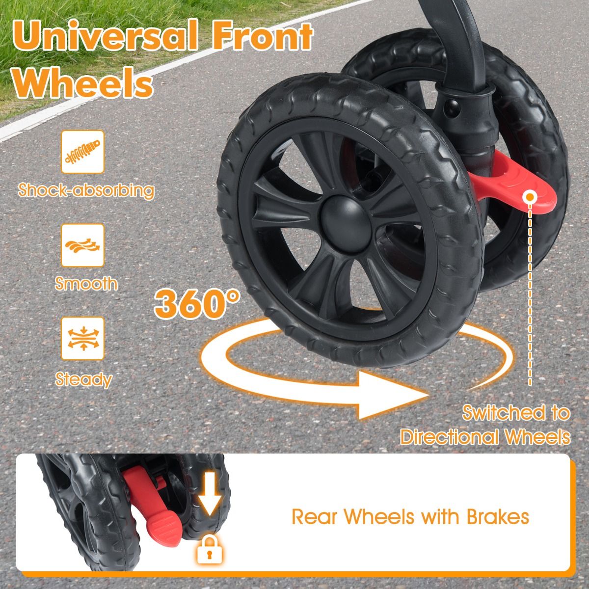 Coast Double Dog Buggy Black - 80 x 72 x 101 cm - pliable avec 2 sièges
