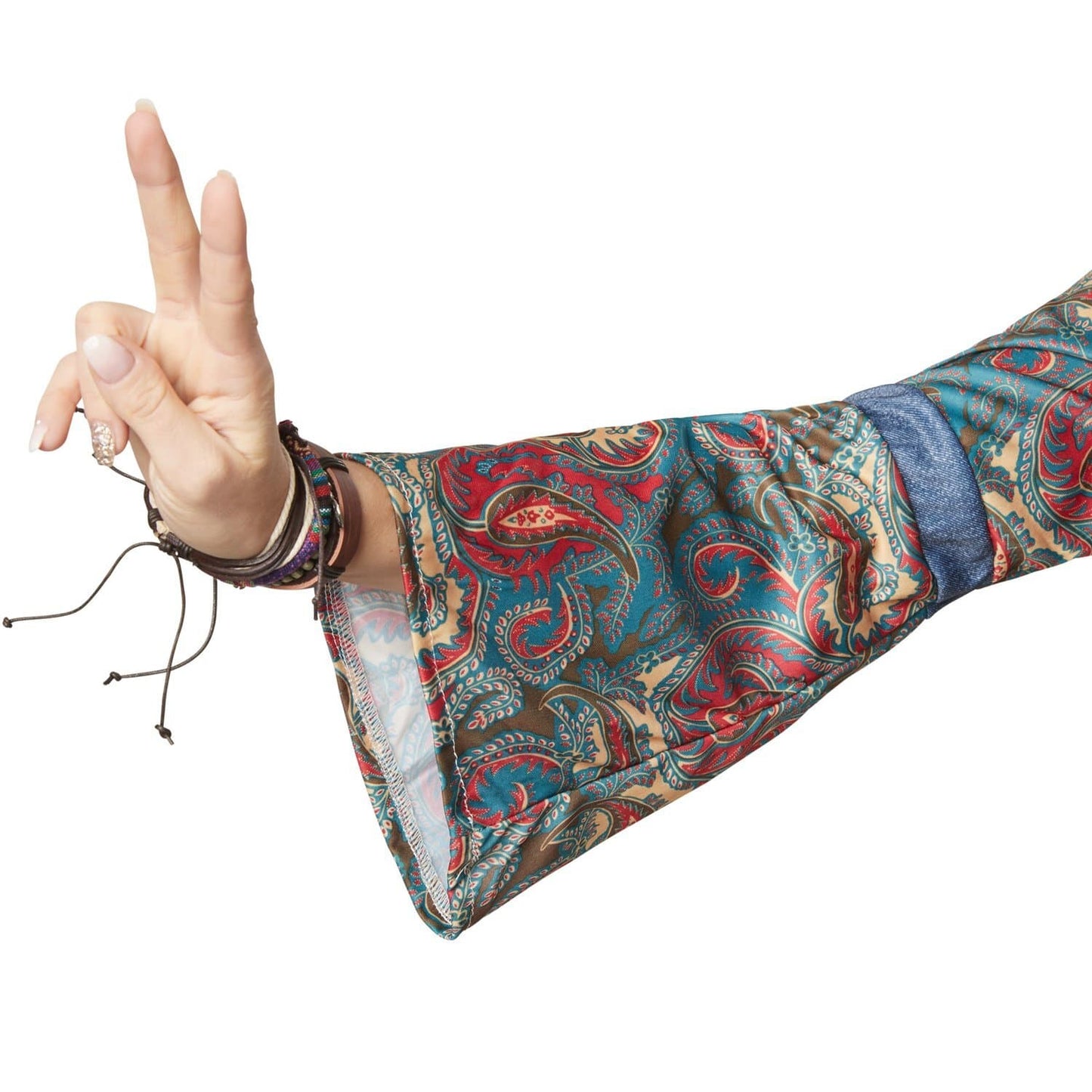 costume hippie girl harmony - femmes taille l - multicolore - pantalon élastiqué avec jambes larges