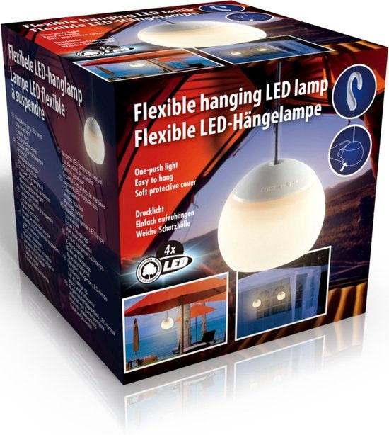 Lampe pendante LED - Ampoule - 4 LED - Silicone - blanc