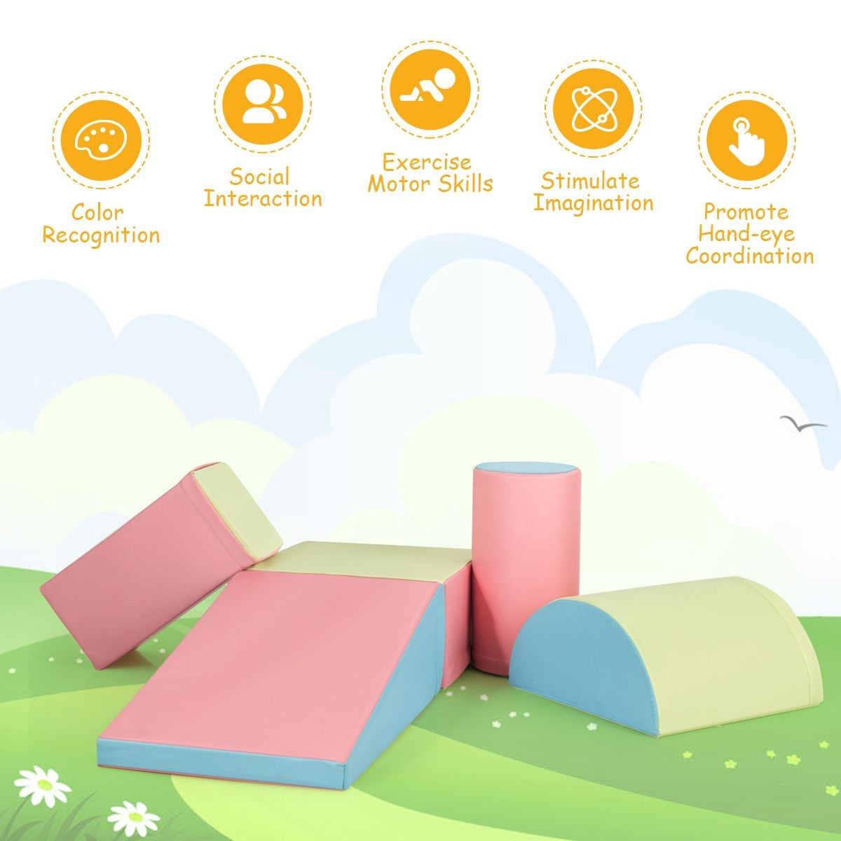Coast 5 Piece Play Set - 5 blocs de construction souples - Multicolore