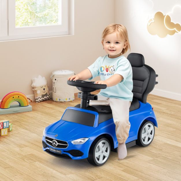 Coast Mercedes-Benz Duwauto 3-en-1 - 84 × 39 × 90 cm - Voiture de promenade avec guidon, capote, son et espace de rangement