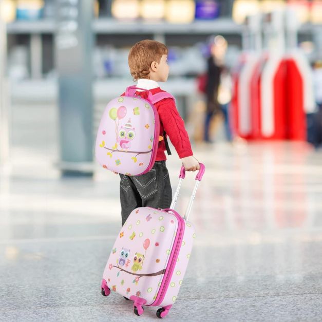 Valise enfant Coast 2 pièces - Roues 360° - 33 x 22 x 41 cm - ABS - Rose