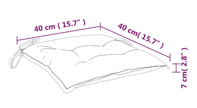 VidaXL Jeu de 2 coussins de chaise de jardin - 40 x 40 x 7 cm - Taupe