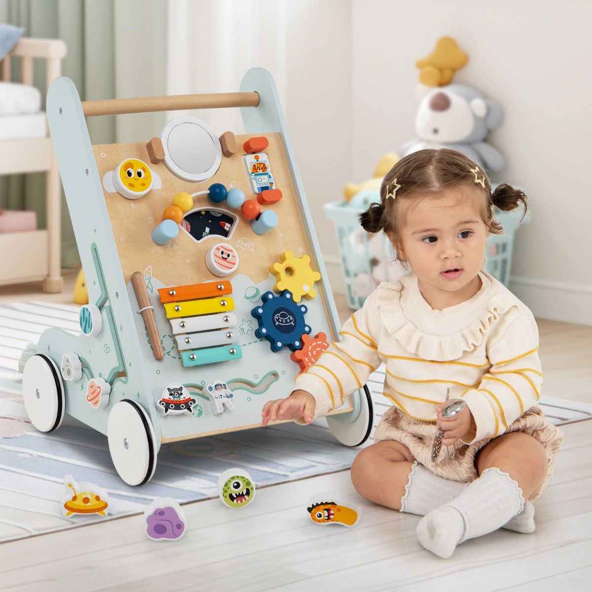 Poussette coast Baby - Vert - 35 x 33 x 47 cm - Centre d'activités 8 en 1