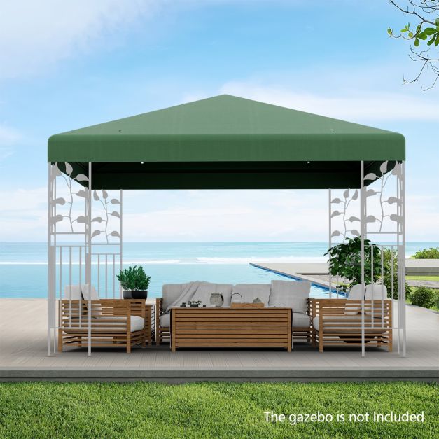 Coast Canopy Cover Garden Pavilion - 300 x 300 cm - Imperméable - Résistant aux UV - 160 g/m² polyester - Fermeture velcro - Beige/vert/rouge vin