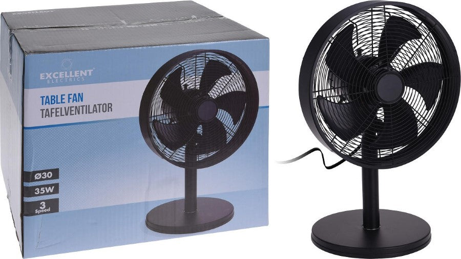 Excellent Electrics Ventilateur de table - 3 vitesses - 40 W - 35 x 27 x 57 cm - Noir