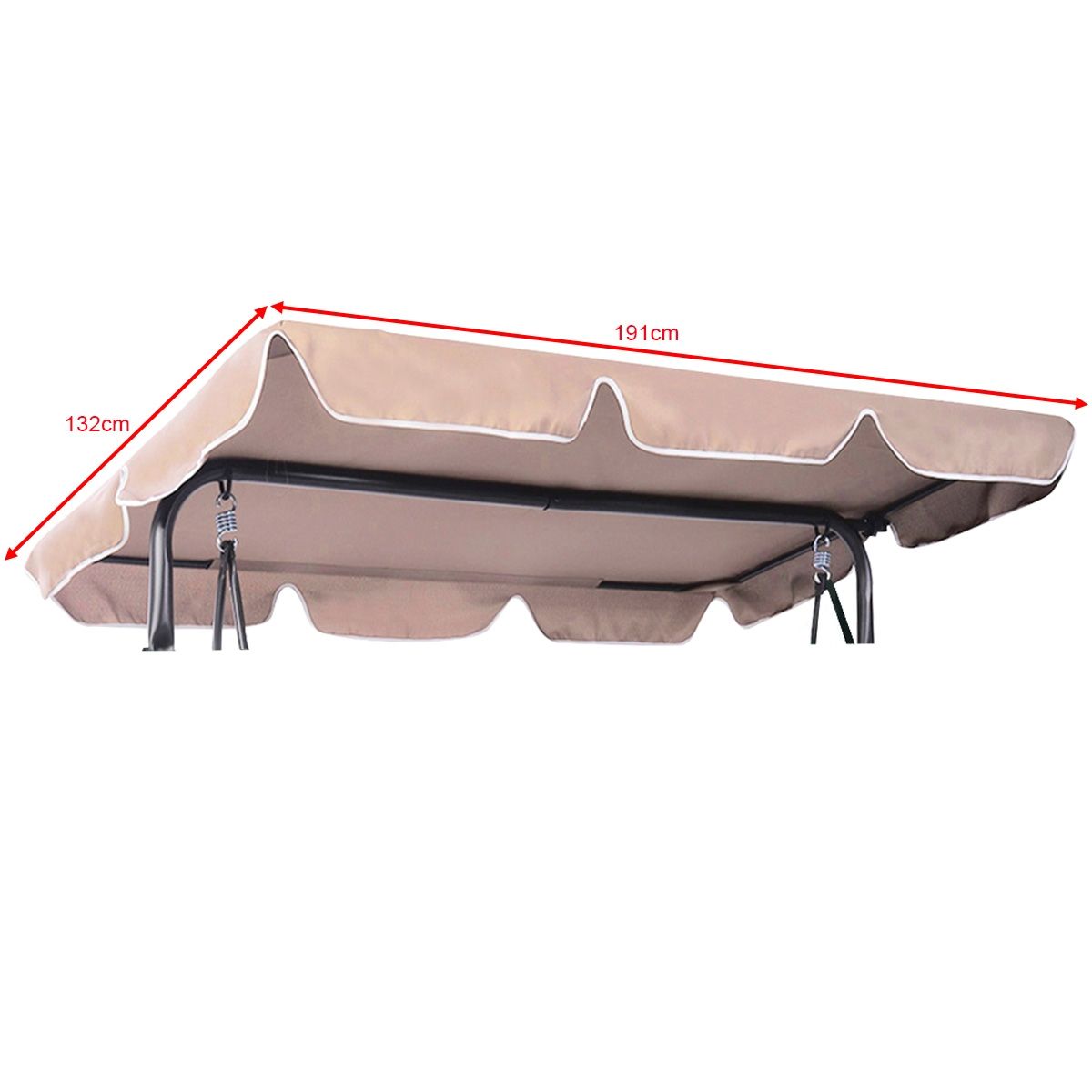 Coast Swing Canopy Replacement Cloth 191x132 cm Beige - Toit en polyester imperméable pour balançoire de jardin