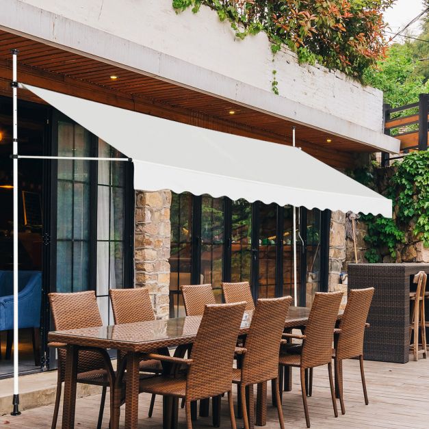 Parasol rétractable Coast 300x125 cm - Beige, Hauteur 200-300 cm, Imperméable et résistant aux UV