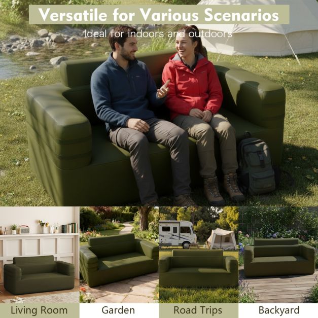 Coast Outdoor Bench - Gonflable - Portable - Multifonctionnel - 176 x 84 x 81 cm - Vert