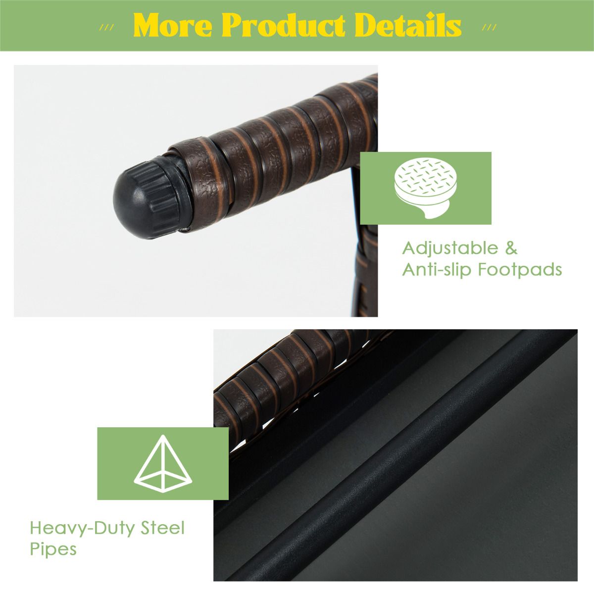 Table basse d'extérieur Coast - Pliable - 60 x 40 x 40 cm - Marron