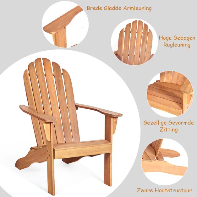 Coast chaise d'extèrieur - 69x88x103 cm - Bois d'acacia naturel - Chaise de jardin pour terrasse, balcon et jardin