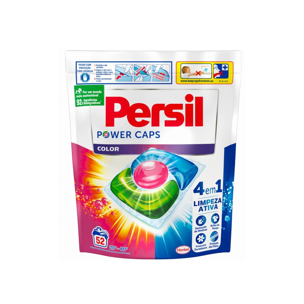 Persil 4-in-1 Colour Power Caps 52 pièces - pour un détachage puissant du linge de couleur
