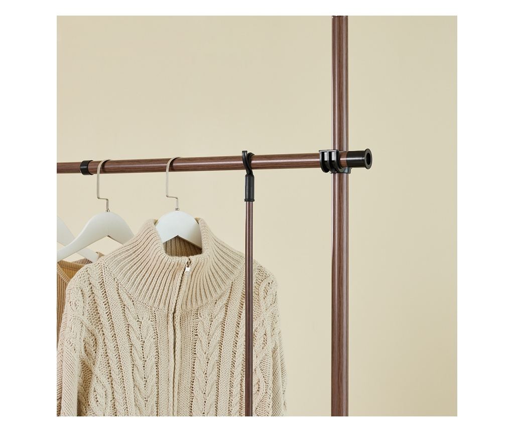 SoBuy Porte-manteau sur pied avec 2 étagères - réglable - sur pied - marron