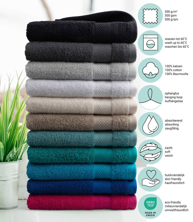 Ensemble de linge de bain DoubleDry - 30 pièces - 500 g/m² - Taupe