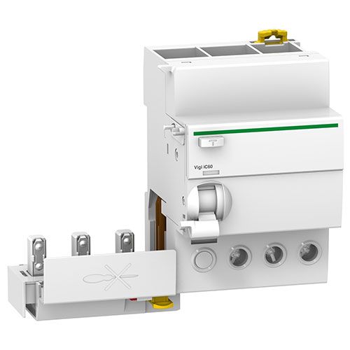 Schneider Acti9 Vigi iC60 Bloc différentiel 3P 63A 30mA Type AC 400/415V - Gris - 91x63x73,5mm