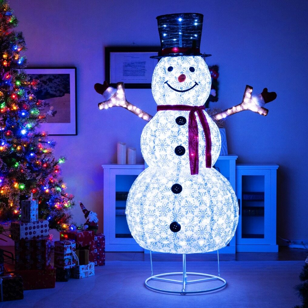 Coast SnowGlow Bonhomme de neige de Noël 184 cm blanc avec lumières LED - 200 lumières