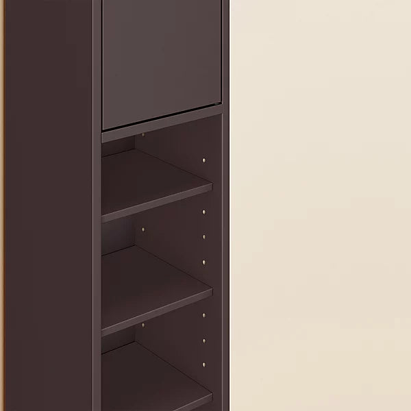 SoBuy Meuble de salle de bain haut et étroit - Meuble de rangement compact avec 6 étagères réglables et un tiroir - 20x20x180 cm - Marron