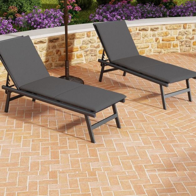 Coast Lounger Cushions - Pliable - 182 x 59 x 4.5 cm - Gris