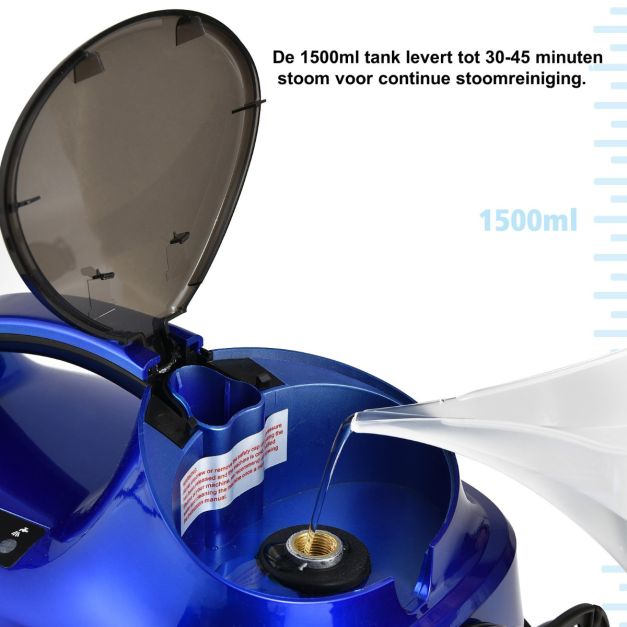 Coast Steam Cleaner Bleu/Orange/Rouge/Pourpre - 2000W - 1.5L Tank - Avec 19 Accessoires