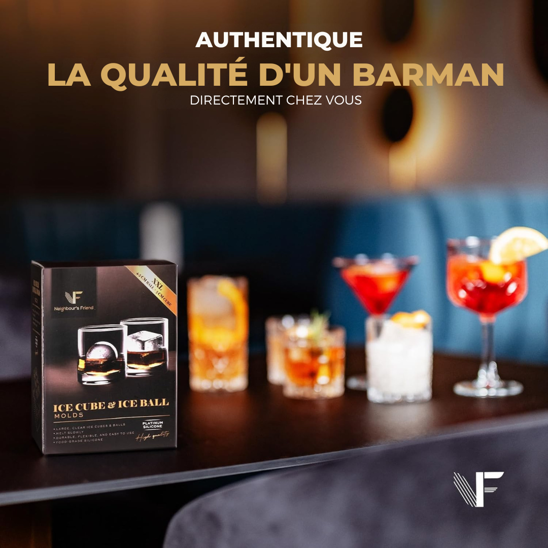 Moule à glaçons Neighbour's Friend - 6 glaçons XXL - Lavable au lave vaisselle - ø 4,5/5 cm - Marron