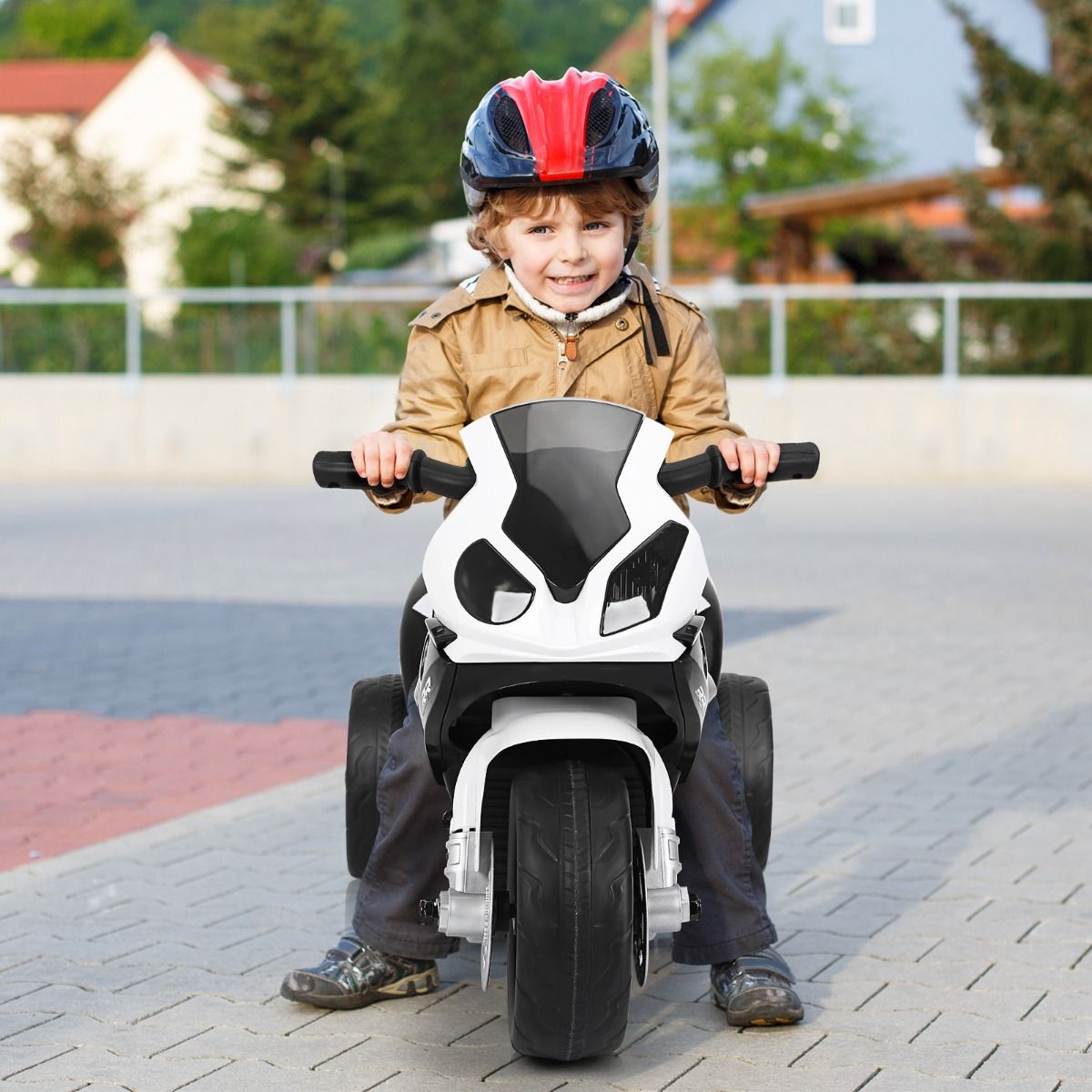 Coast - Moto électrique pour enfants 3 roues - 6V, rechargeable, max. 20 kg - 66 x 37 x 44,5 cm - PP/Iron - Noir/Blanc