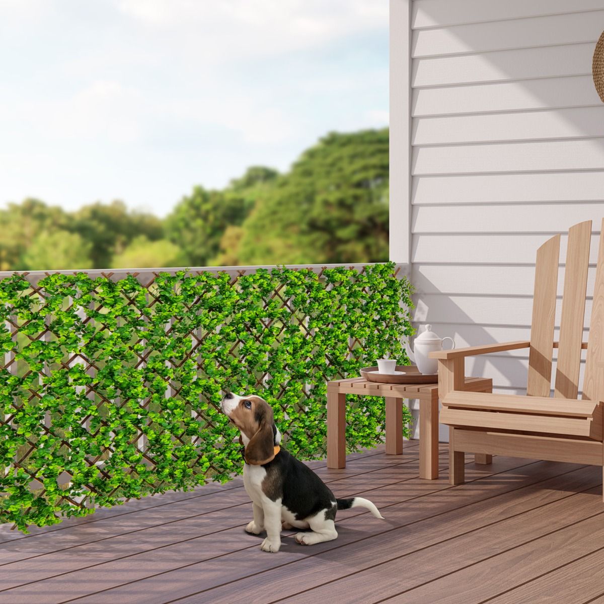 Coast Artificial Ivy Eucalyptus Privacy Screen - 180 x 90 cm - Green - Clôture rétractable pour jardin et balcon en saule et PE
