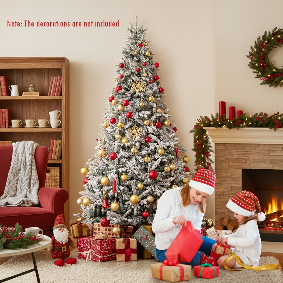 Coast Half Artificial Christmas Tree Pre-lit 210 cm - Snow Effect - White/Green - 126 x 63 x 210 cmCoast Half Artificial Christmas Tree Pre-lit 210 cm - Snow Effect - White/Green - 126 x 63 x 210 cm