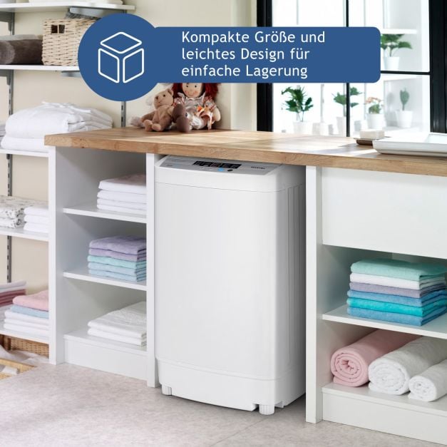 Lave-linge Coast Mini 4,5 kg – Lave-linge à chargement par le haut entièrement automatique avec écran, 50 x 50 x 85 cm – Gris