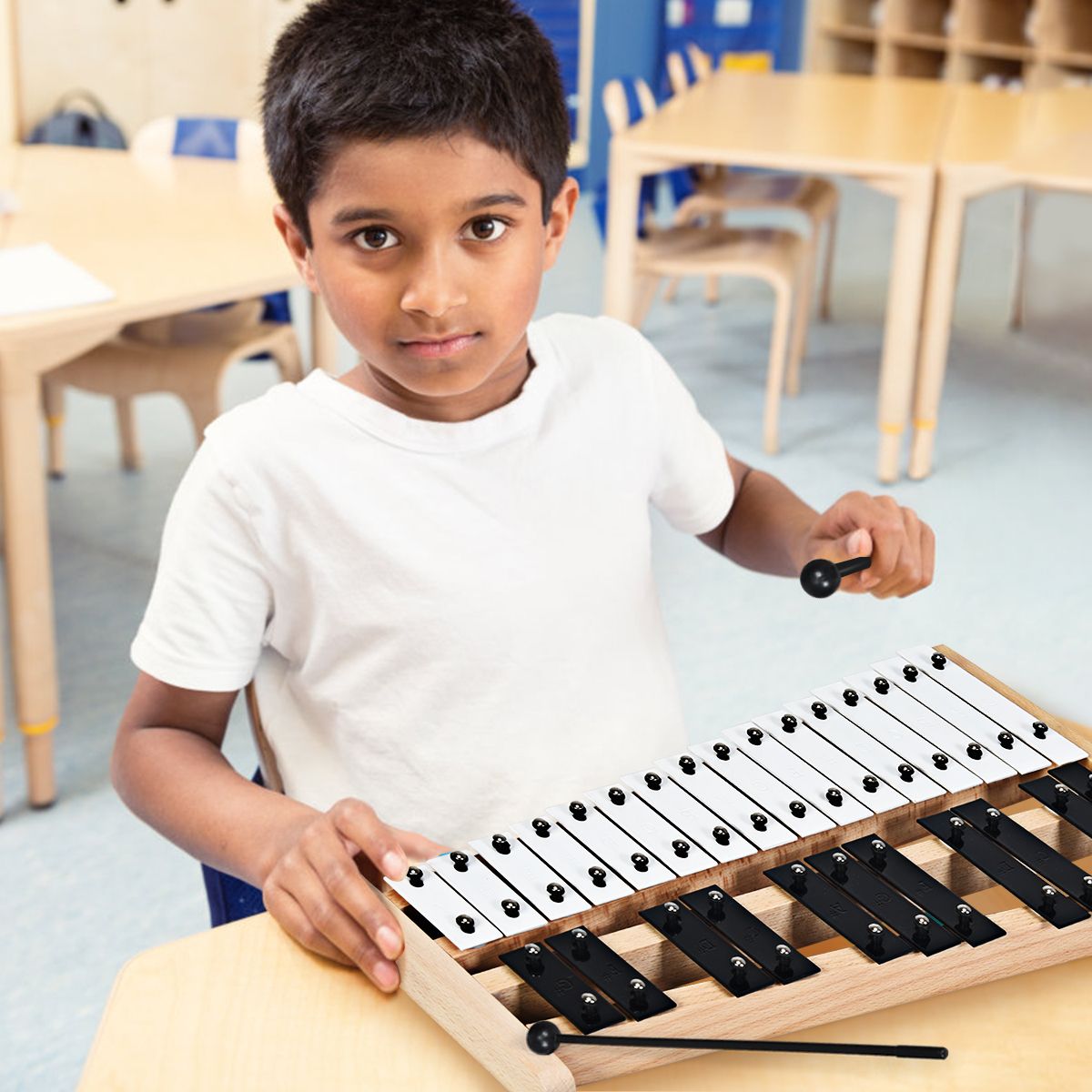 Coast Xylophone 27 Notes - Carillons avec sac de transport et 2 marteaux - 43.5 x 24 x 4 cm - Noir/Blanc