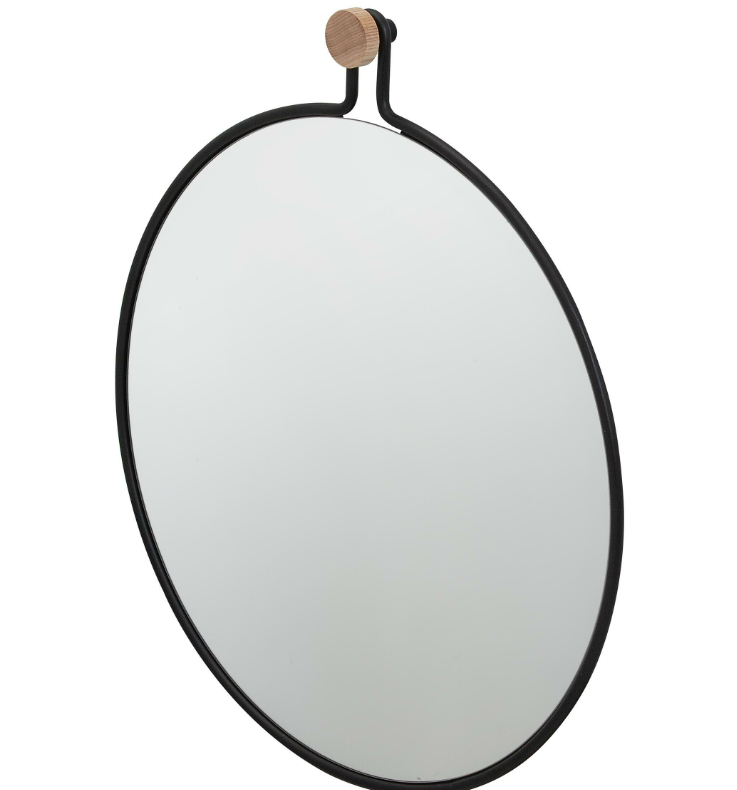 Tiger Sem Miroir de salle de bain rond 47 x 53 cm (Ø 45 cm) Chêne noir