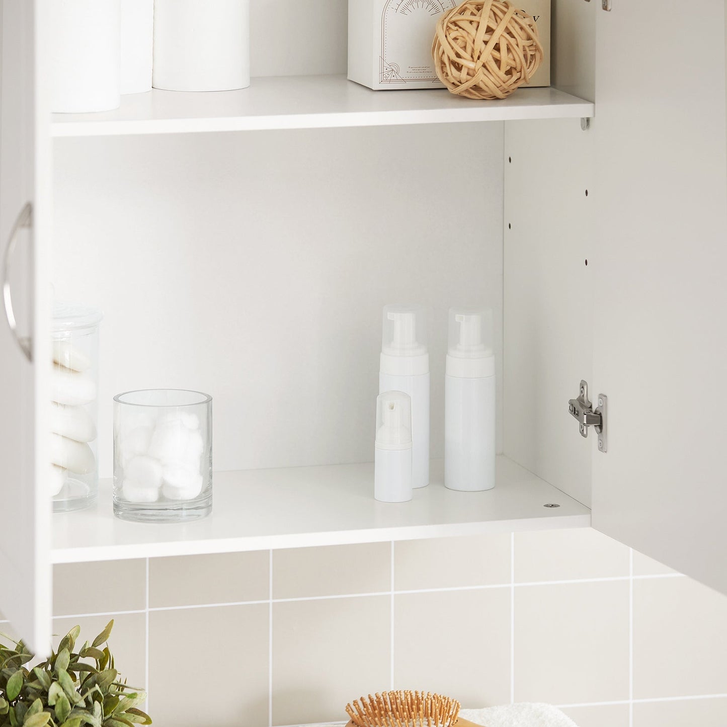 Armoire murale - SoBuy - 2 portes - 60x60x30 cm - Blanc - Etagère réglable