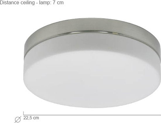 Plafonnier Steinhauer Ikaro 1363ST en acier, Ø 24 cm - Design moderne avec variateur à 4 positions, adapté à un usage intérieur et aux zones 2 et 3 de la salle de bains