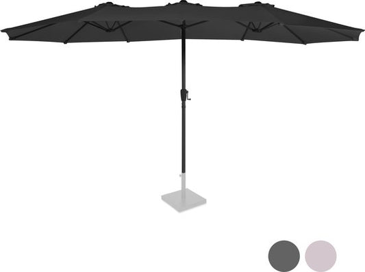 VONROC - Premium Sonnenschirm Iseo - 460x270cm - Double parasol - Durable - Toile résistante aux UV - Housse de protection incluse - Anthracite/noir