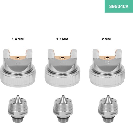 VONROC PRO Pulvérisateur de peinture - Pistolet à peinture - design HVLP - réservoir de 600ml - 3 buses incluses - 2-10 bar - raccord universel EURO/DIN 7.2mm