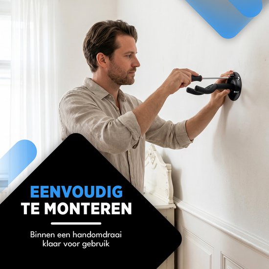 Support mural pour guitare Finesse - avec médiators - Support mural - Support de guitare