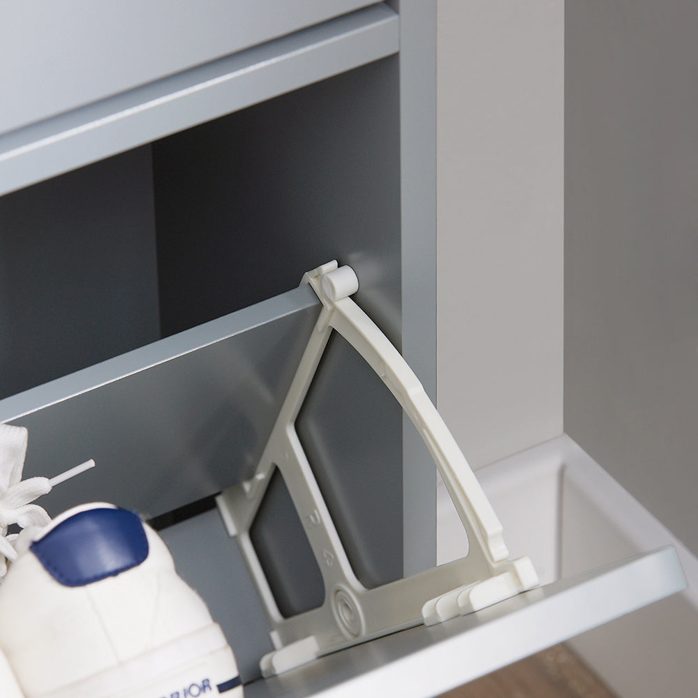 SoBuy FSR151-HG Armoire à chaussures avec 3 volets, buffet à chaussures, étagère à chaussures, boîte à chaussures, armoire de couloir, armoire de rangement pour chaussures