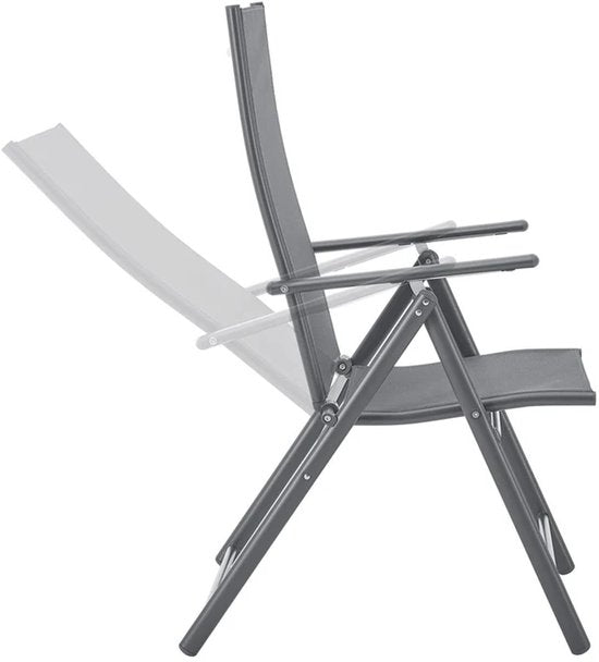 Chaise de jardin / chaise de camping Calena - Lot de 2 - Pliable - Réglable - Anthracite