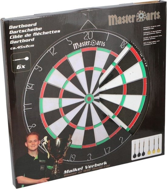 Planche à fléchettes Masterdarts 45cm x 2 cm avec 2 jeux de flèches