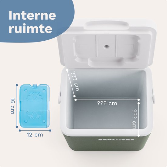 TRVLMORE Cool Box 7L - Frigobox - Elément de refroidissement inclus - Cool Box Small - Vert