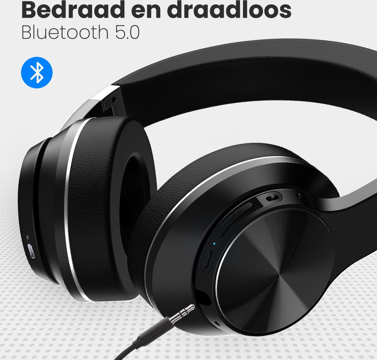 Casque audio sans fil Auronic - QuietSound , Réduction active du bruit - Bluetooth - Noir