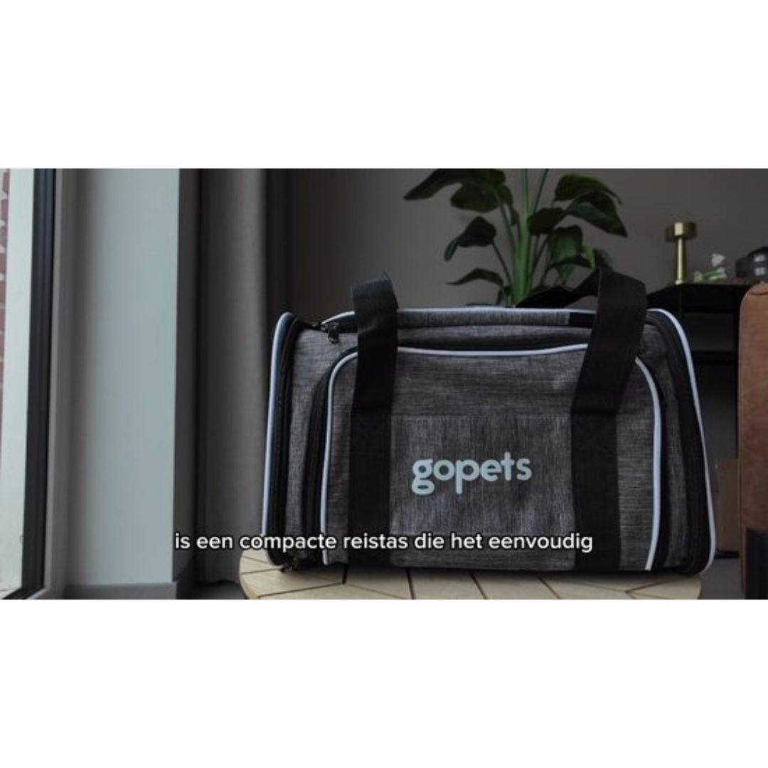 Sac de voyage pour chien et chat Gopets - Convient pour l'avion - Jusqu'à 9,5 kg - 46 x 28 x 28 cm - Gris