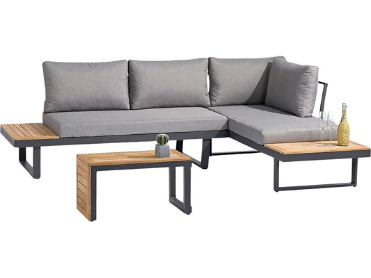 Ensemble de salon SenS-Line Olympia - Design multifonctionnel - 4 places - Anthracite