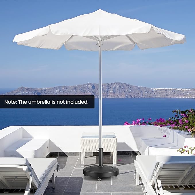 Base de parasol Coast sur roues - Pour mâts de parasol 38/48MM - 24Kg - 52 x 41,5cm
