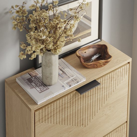 SoBuy Meuble à chaussures - Meuble à tiroirs - Design étroit - 3 tiroirs - 120x24x60 cm | FSR213-N