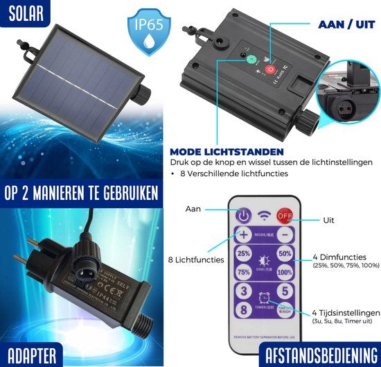 SHINE - Guirlande lumineuse d'extérieur - Guirlande lumineuse à énergie solaire - Cordon d'allumage à leds solaires - Éclairage de fête - Guirlande d'ampoules - Éclairage de jardin - Éclairage d'ambiance vintage - 15 ampoules à leds enfichables avec téléc