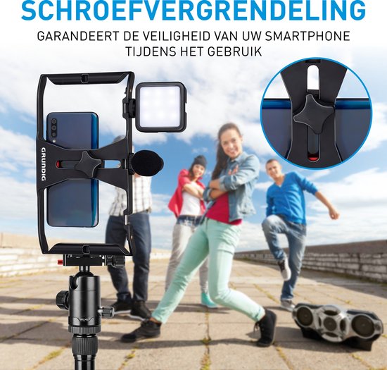 Grundig Smartphone Video Rig - Poignée - Noir/Rouge