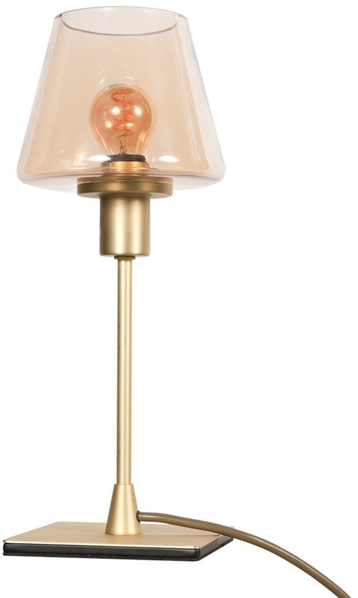 Lampe de table Ancilla 3102ME, style classique, laiton, douille E14, allumage/extinction par effleurement, avec verre et métal, pour l'intérieur - Steinhauer