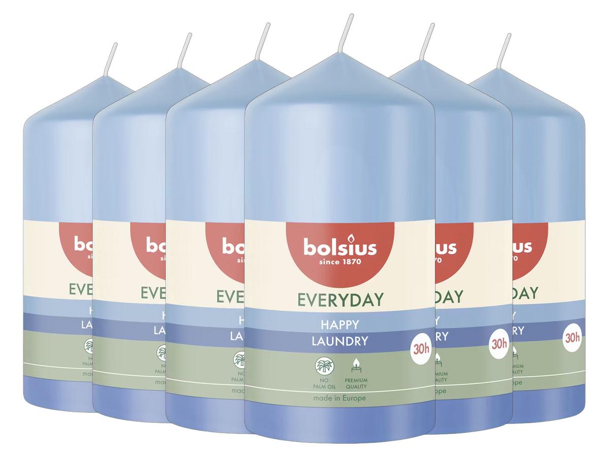 Bougies cylindriques Bolsius - Lot de 6 - 110 x 58 mm - Blanc