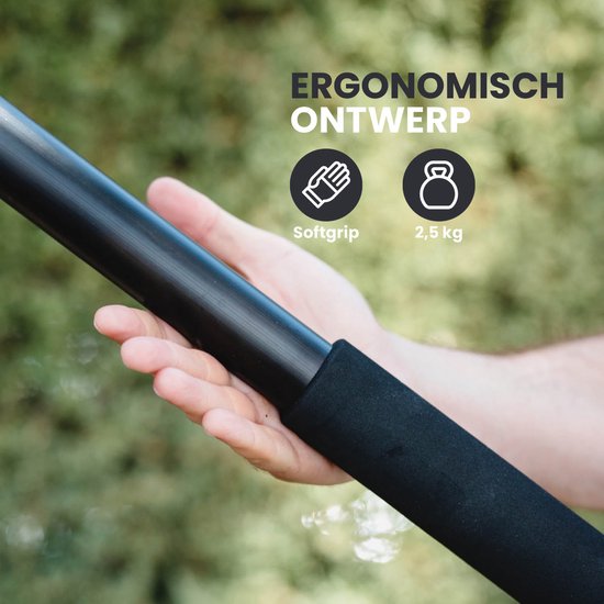 Brosse à laver télescopique Shine avec chiffon en chenille - Brosse à eau XXL jusqu'à 7m - Manche télescopique 5 pièces avec distributeur de savon - Nettoyeur de façades et de vitres