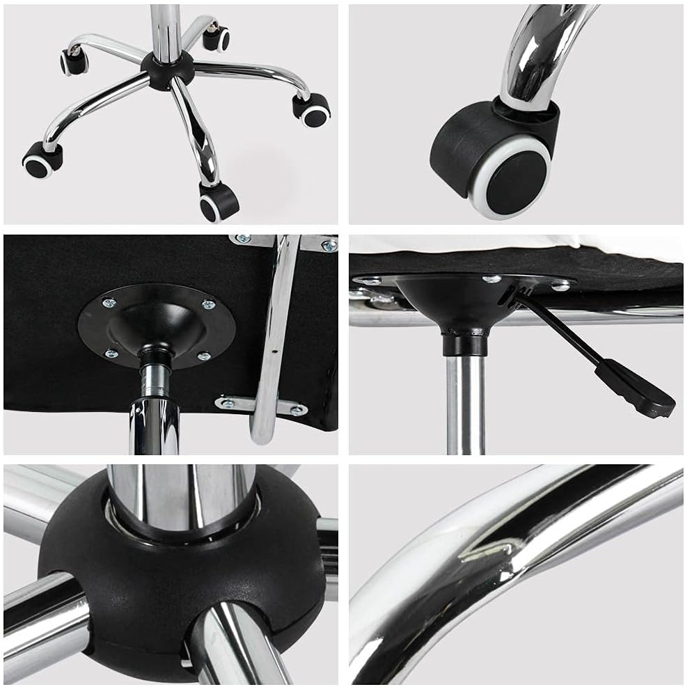 Chaise de bureau Yaheetech - Noire - Simili cuir - Pivotante à 360° - 120 kg - Hauteur d'assise réglable de 48 à 62 cm - Avec accoudoirs